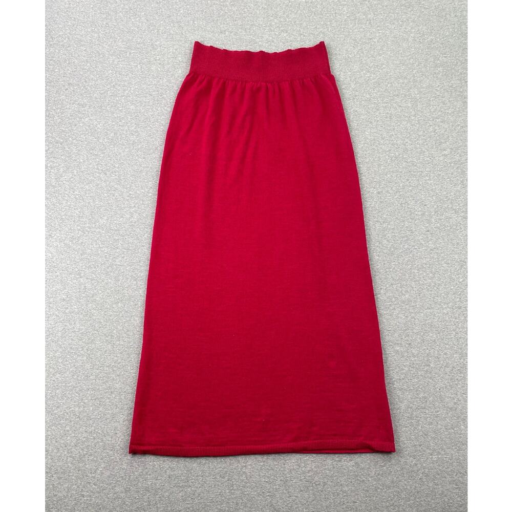 NWOT Free People Free-est Isabella Sweater Maxi Skirt Size M Red Linen Cotton